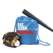 Baseball Drawstring Backpack Eat. Sleep. Baseball.