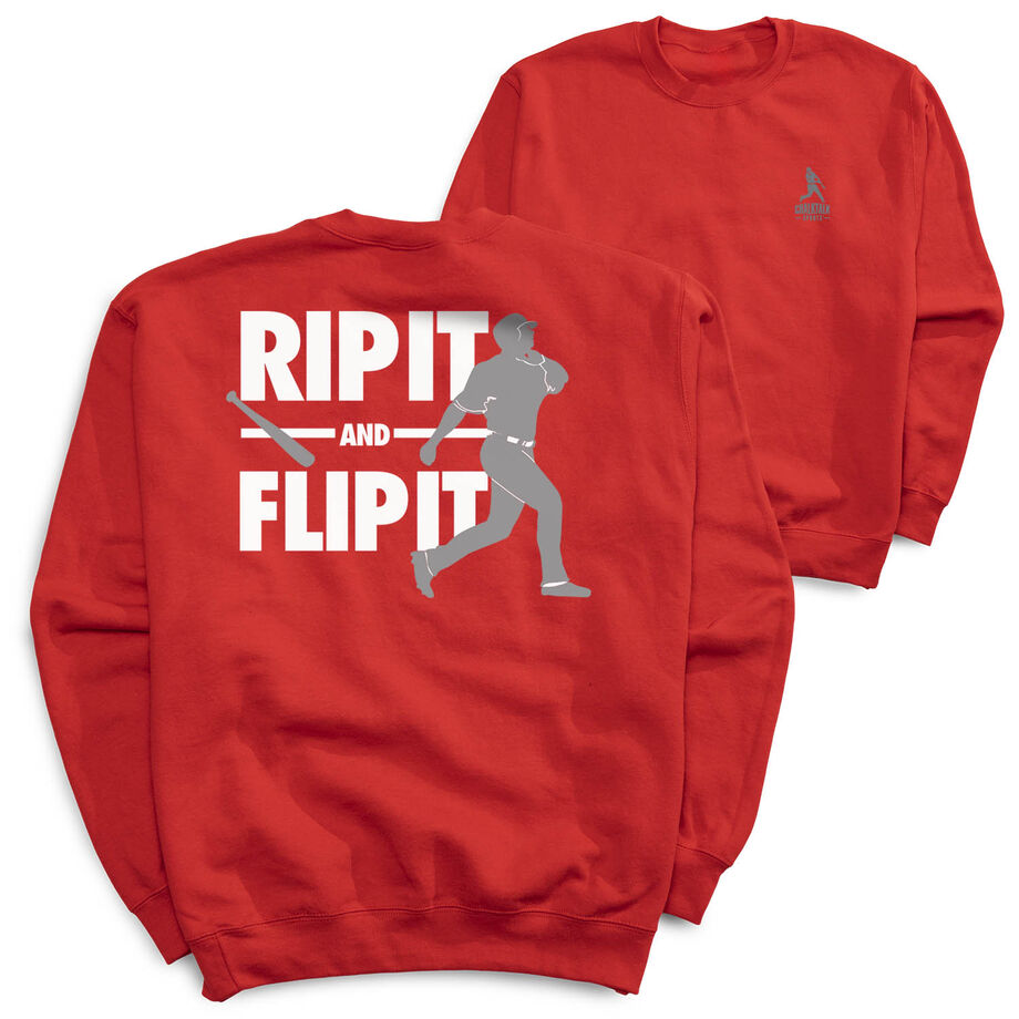Baseball Crewneck Sweatshirt - Rip It Flip It (Back Design)