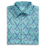 Hockey Performance Short Sleeve Button Down Shirt - Cross Check