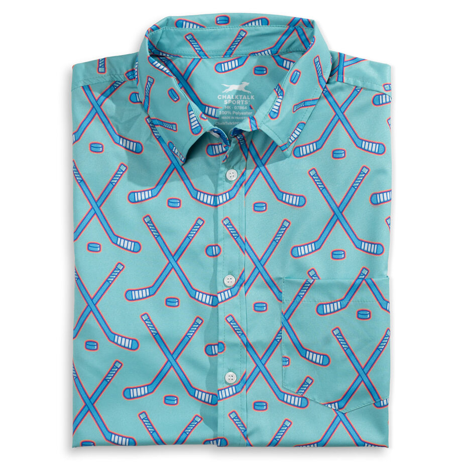 Hockey Performance Short Sleeve Button Down Shirt - Cross Check