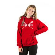 Girls Lacrosse Hooded Sweatshirt - Lacrosse Crossed Girls Sticks