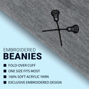 Lacrosse Embroidered Beanie - Lacrosse Sticks
