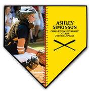 Softball Home Plate Plaque - Player Photo Stitch