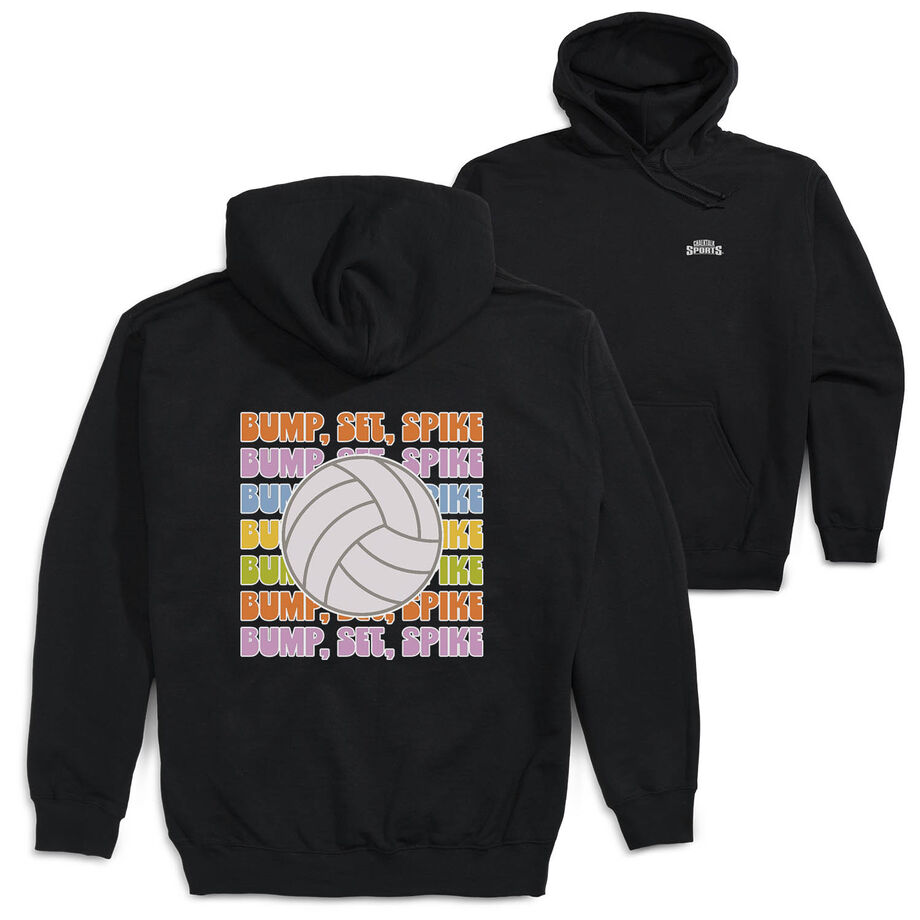 Volleyball Hooded Sweatshirt - Bump, Set, Spike (Back Design)