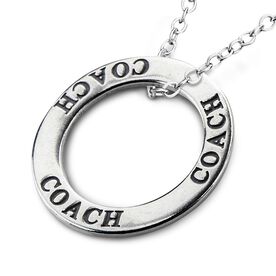 Coach Message Ring Pendant Necklace