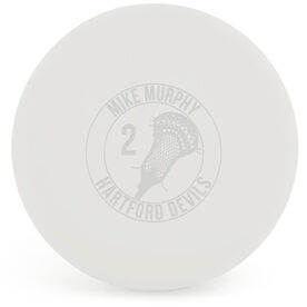 Personalized Engraved Lacrosse Ball Guys Circle With Stick (White Ball)