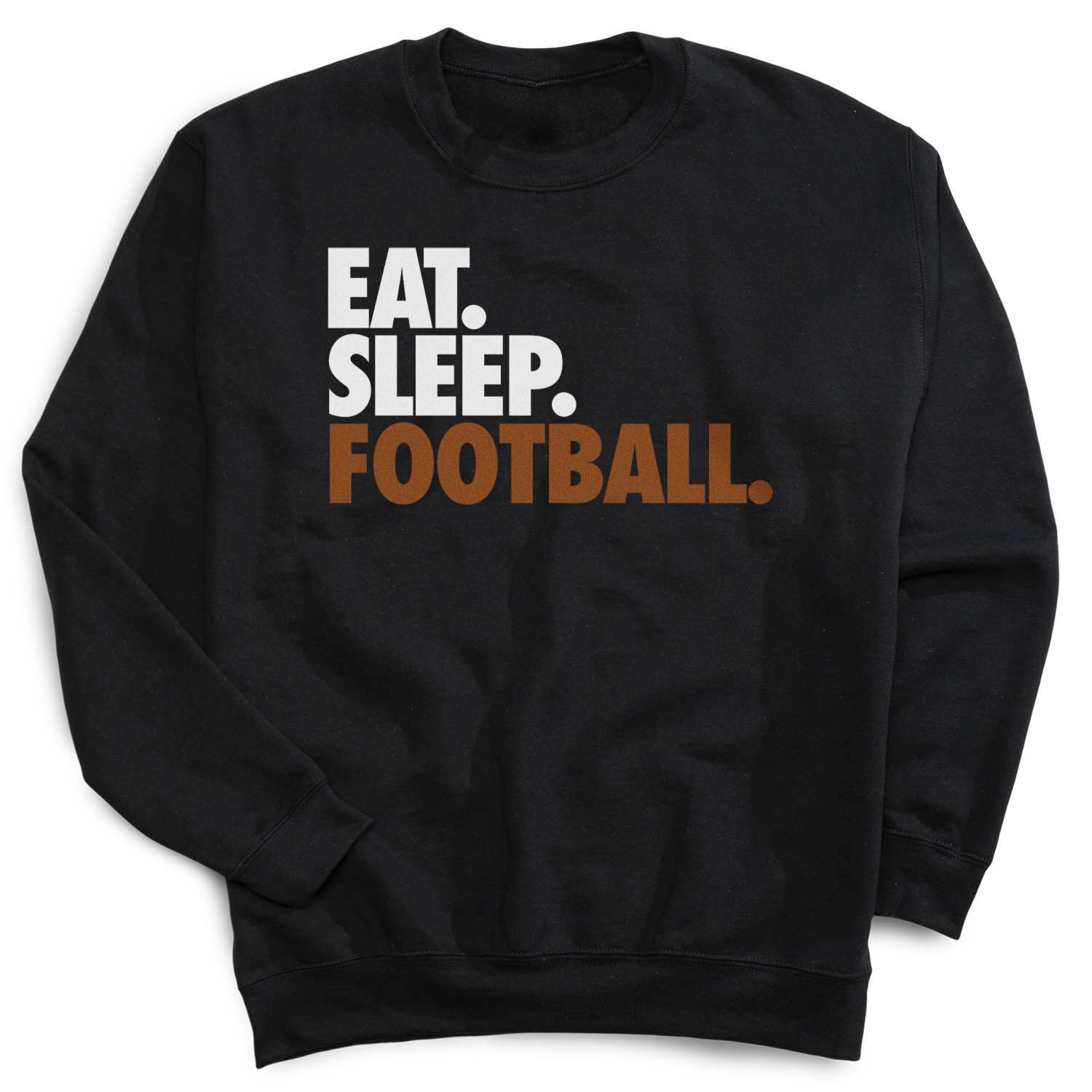 Football Crewneck Sweatshirt Eat Sleep Football Bold Text ChalkTalkSPORTS