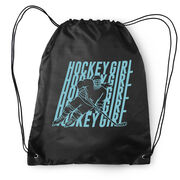 Hockey Drawstring Backpack - Hockey Girl Repeat