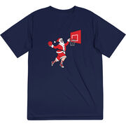 Basketball Short Sleeve Performance Tee - Slam Dunk Santa