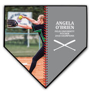 Softball Home Plate Plaque - Player Photo Stitch