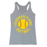 Softball Women's Everyday Tank Top - Rather Be Playing Softball Distressed