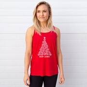 Lacrosse Flowy Racerback Tank Top - Merry Laxmas Tree