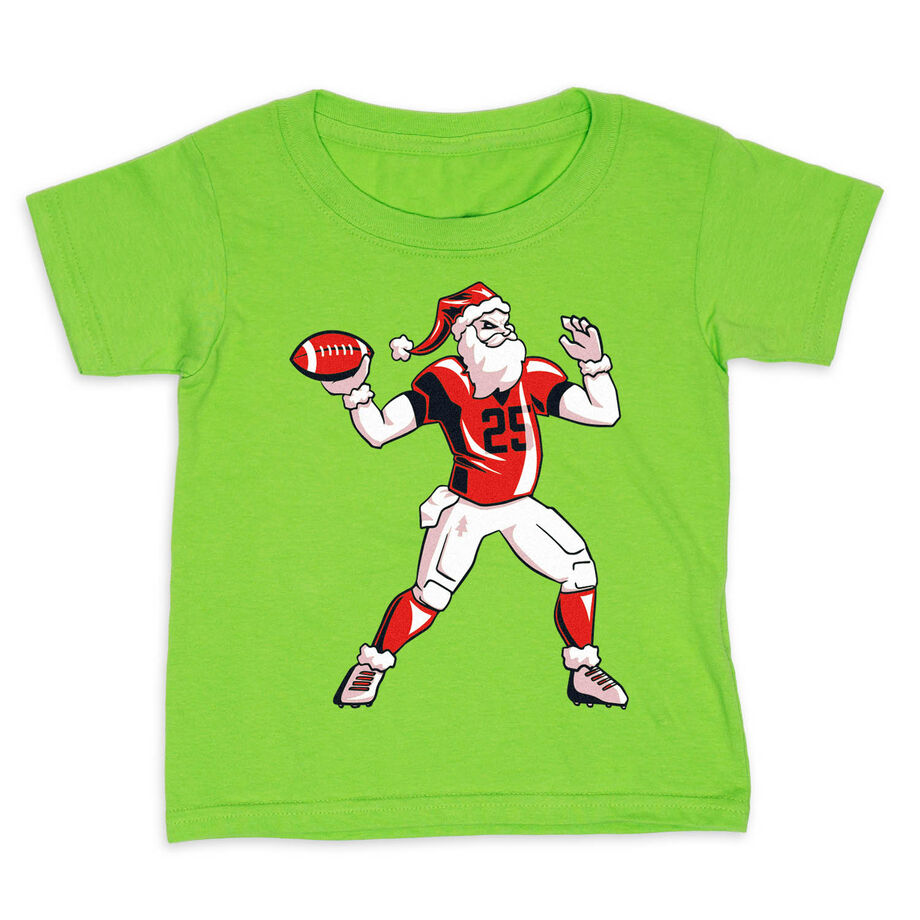 Football Toddler Short Sleeve Shirt - Touchdown Santa