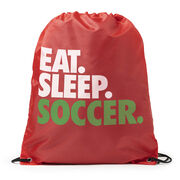 Soccer Drawstring Backpack Eat. Sleep. Soccer.