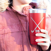 Field Hockey 20 oz. Double Insulated Tumbler - Personalized Crossed Sticks