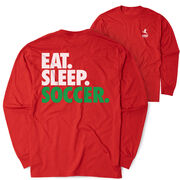 Soccer Tshirt Long Sleeve - Eat. Sleep. Soccer (Back Design)