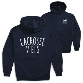Girls Lacrosse Hooded Sweatshirt - Lacrosse Vibes (Back Design)