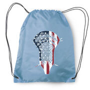 Guys Lacrosse Drawstring Backpack - Patriotic Stick