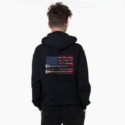 Guys Lacrosse Hooded Sweatshirt - USA Lacrosse Sticks (Back Design)