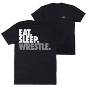 Wrestling Short Sleeve T-Shirt - Eat Sleep Wrestle (Stack) (Back Design)