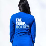 Hockey Tshirt Long Sleeve - Eat. Sleep. Hockey (Back Design)