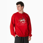 Wrestling Crewneck Sweatshirt - Wrestling Reindeer