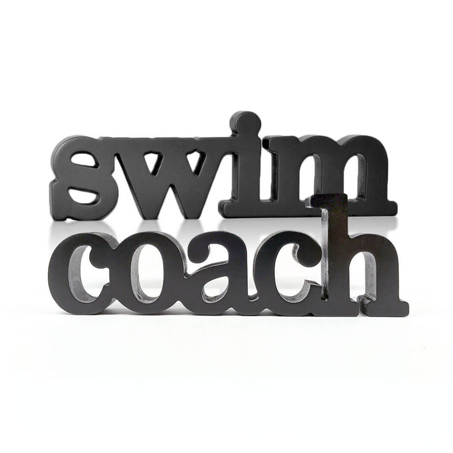 Swimming Coach Wood Words