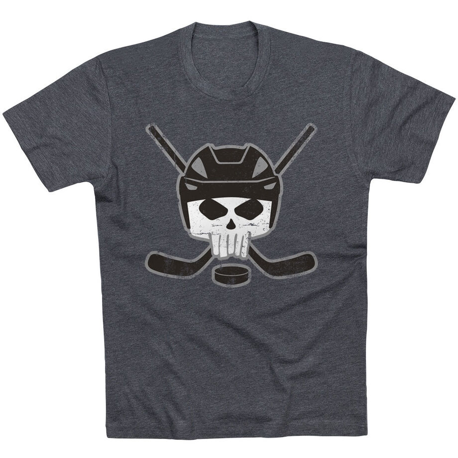 Hockey Short Sleeve Tee - Hockey Helmet Skull