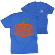 Girls Lacrosse Short Sleeve T-Shirt - Lax Stick Pumpkin (Back Design)