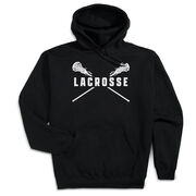 Girls Lacrosse Hooded Sweatshirt - Lacrosse Crossed Girls Sticks