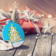 Softball Round Ceramic Ornament - Christmas Tree