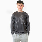 Hockey Long Sleeve Performance Tee - Hockey Player Sketch