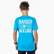 Baseball Short Sleeve T-Shirt - Raised in a Cage Baseball (Back Design)