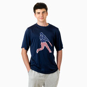 Baseball Short Sleeve Performance Tee - Baseball Stars and Stripes Player