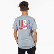 Soccer Short Sleeve T-Shirt - USA Patriotic (Back Design)