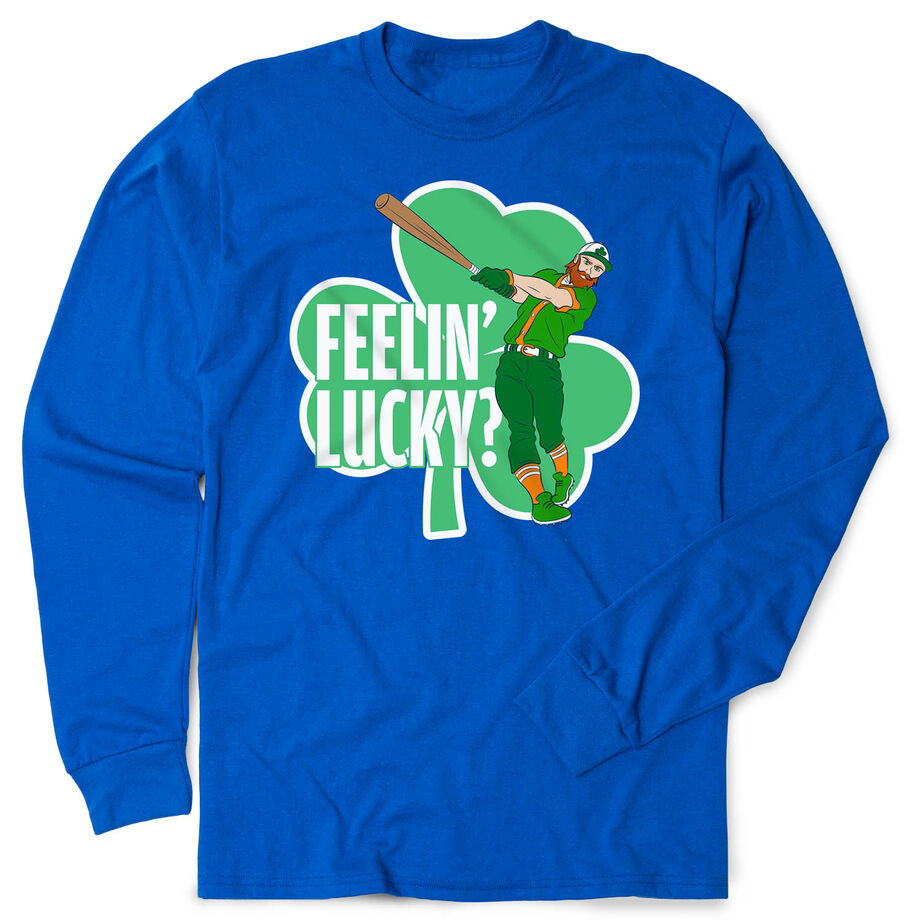 Baseball Tshirt Long Sleeve - Feelin' Lucky Baseball