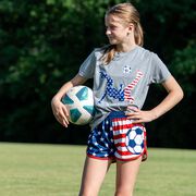 Soccer T-Shirt Short Sleeve - Girls Soccer Stars and Stripes Player