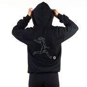 Soccer Hooded Sweatshirt - Soccer Girl Player Sketch (Back Design)