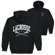 Guys Lacrosse Hooded Sweatshirt - Crossed Sticks (Back Design)