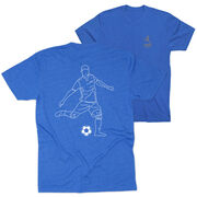 Soccer Short Sleeve T-Shirt - Soccer Guy Player Sketch (Back Design)