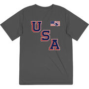 Hockey Short Sleeve Performance Tee - Hockey USA Gold