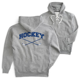 Hockey Sport Lace Sweatshirt - Hockey Crossed Sticks
