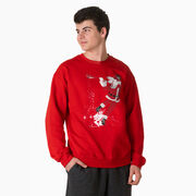 Guys Lacrosse Crewneck Sweatshirt - Santa Laxer