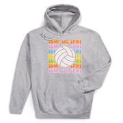 Volleyball Hooded Sweatshirt - Bump, Set, Spike