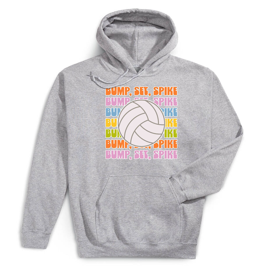 Volleyball Hooded Sweatshirt - Bump, Set, Spike