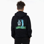 Golf Hooded Sweatshirt - Eat. Sleep. Golf (Back Design)