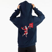 Basketball Hooded Sweatshirt - Slam Dunk Santa (Back Design)