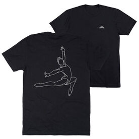 Gymnastics Short Sleeve T-Shirt - Gymnast Sketch (Back Design)