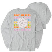 Volleyball Tshirt Long Sleeve - Bump, Set, Spike (Back Design)