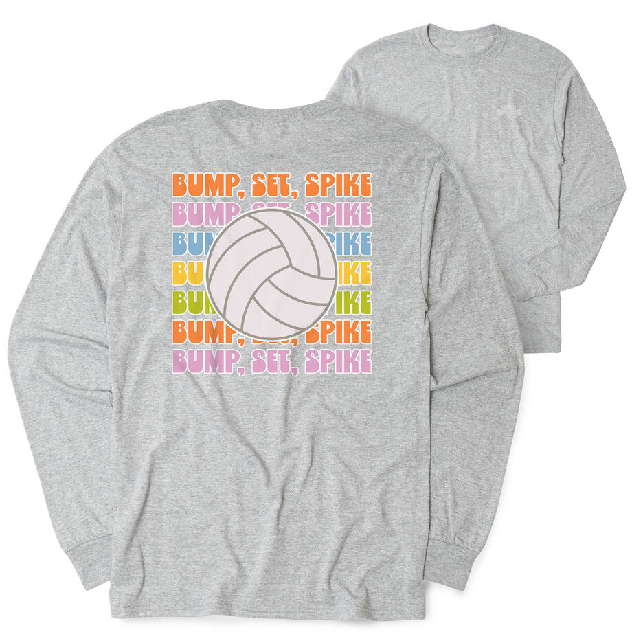 Volleyball Tshirt Long Sleeve - Bump, Set, Spike (Back Design)